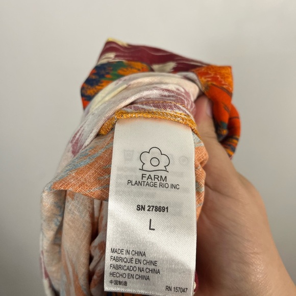 Farm Rio x Anthropologie Sleeveless Midi Dress new size large orange drop waist - Picture 10 of 12